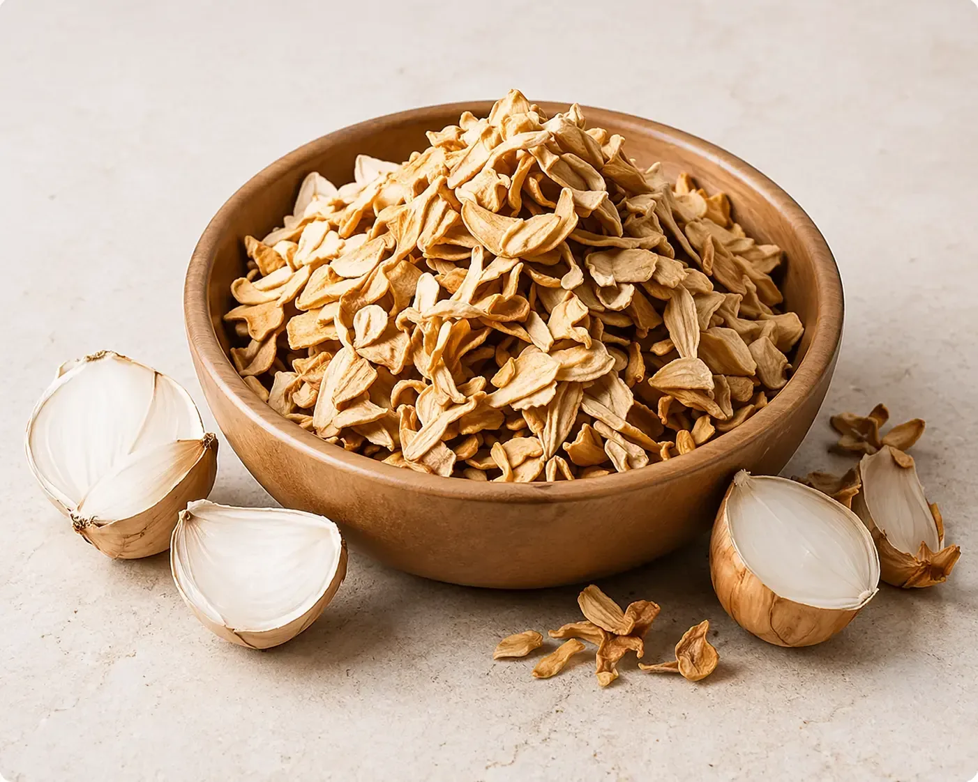 Dry onion flakes
